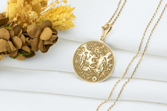 Adam and Eve Pendant: Biblical Necklace