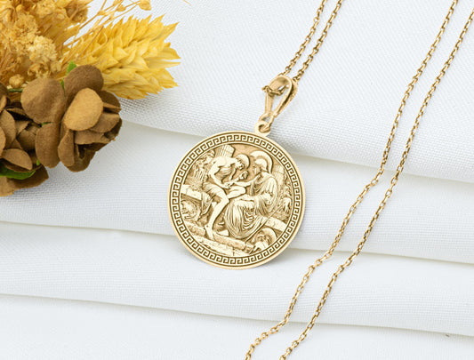 Achilles and Patroclus Pendant: Iliad Romance Necklace